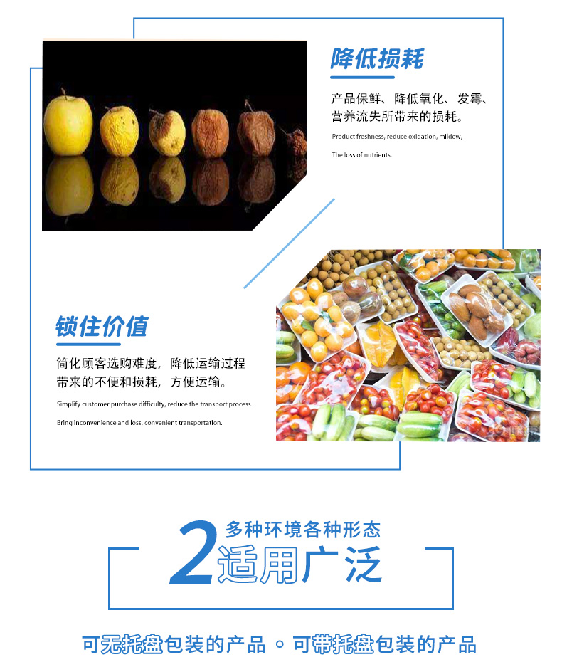 超市蔬菜保鮮膜包裝機 生鮮保鮮膜包裝機(圖2)